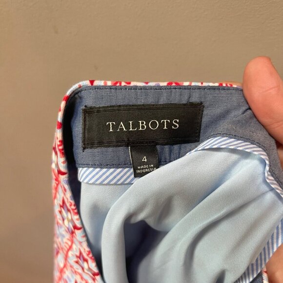 Talbots Multicolor Geometric Print Skirt‎ Women's 4 Cotton/Spandex/Polyester - Picture 5 of 5